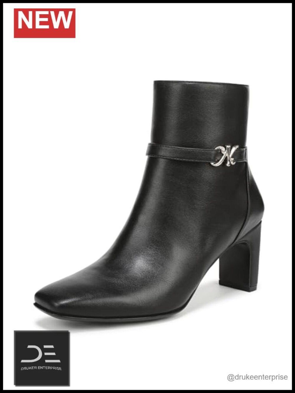 Women's Square Toe Ankle Bootie with Zip Closure
